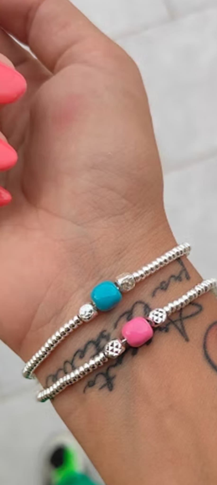 Bracciale mini rondelle e pietra dura