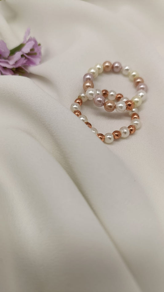 Anello PARIS perle e oro rosa