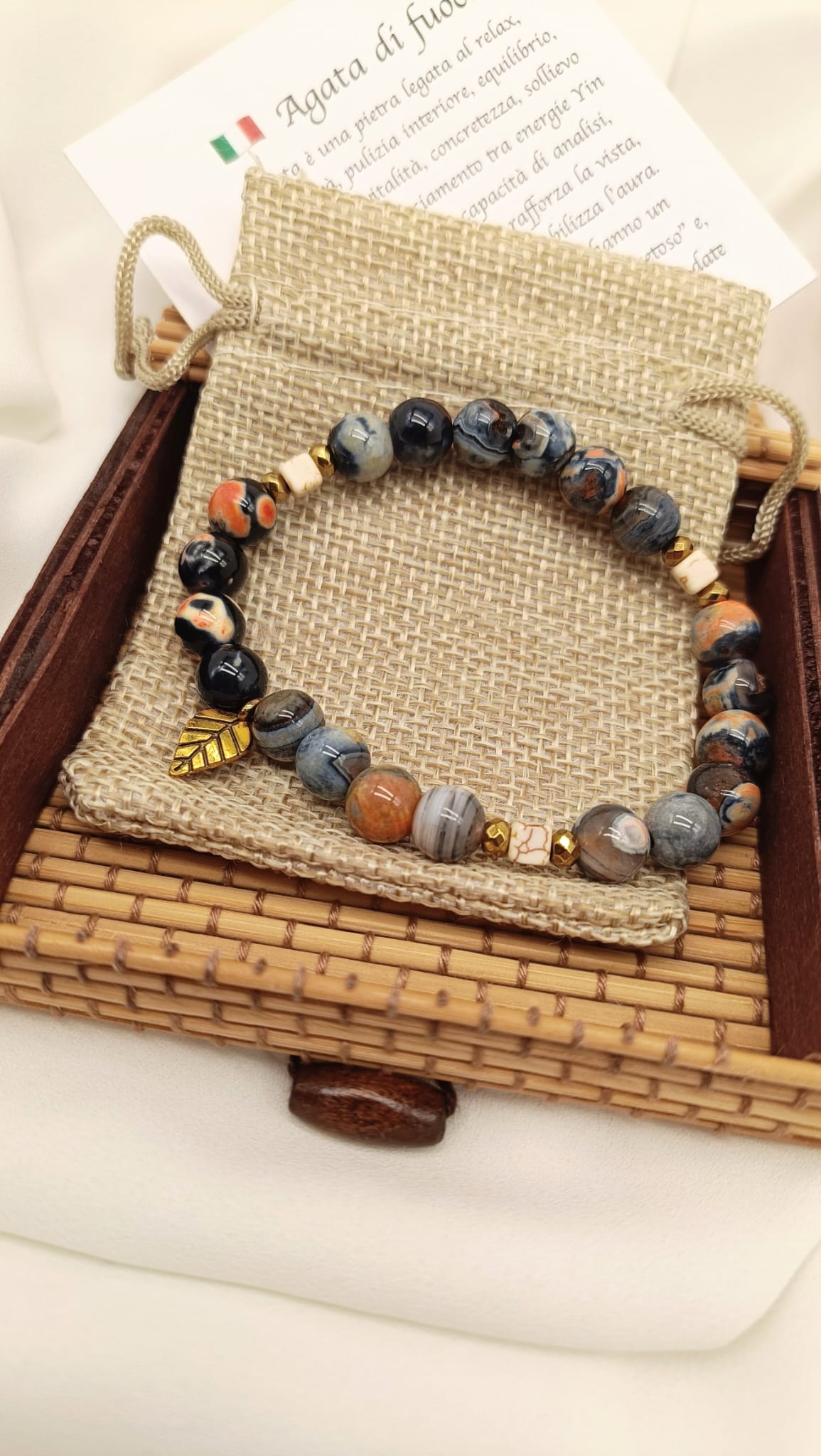Bracciale pietra Agata di Fuoco