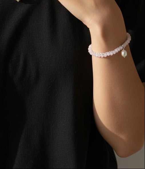 Bracciale cristalli pesca chiaro