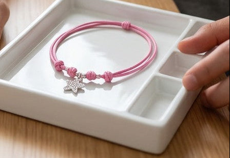 Collana granelli argento stella brillante