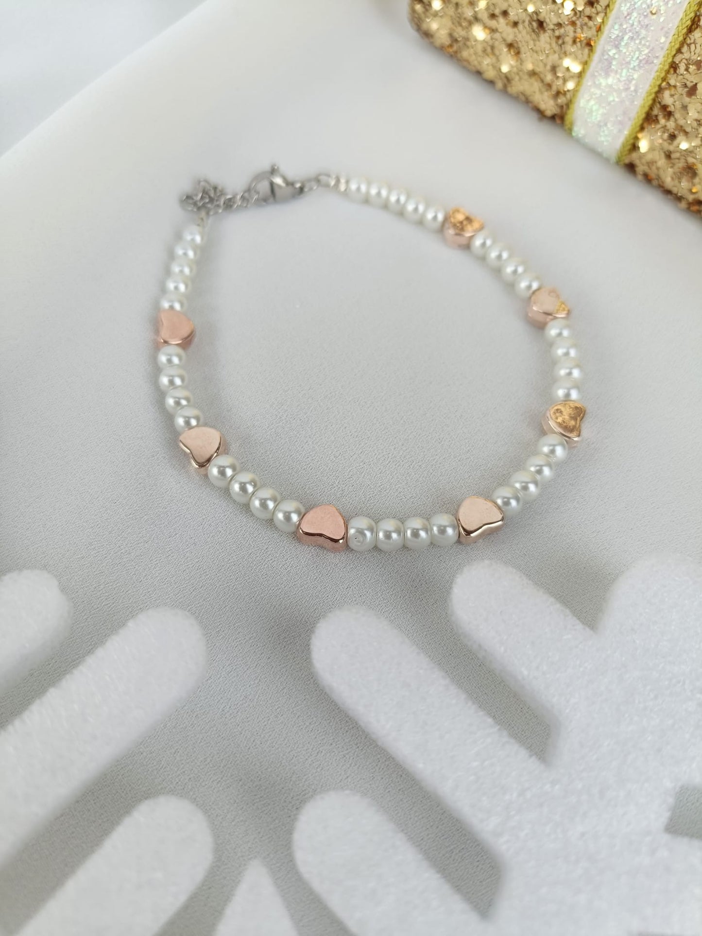 Bracciali perle di fiume con cuori