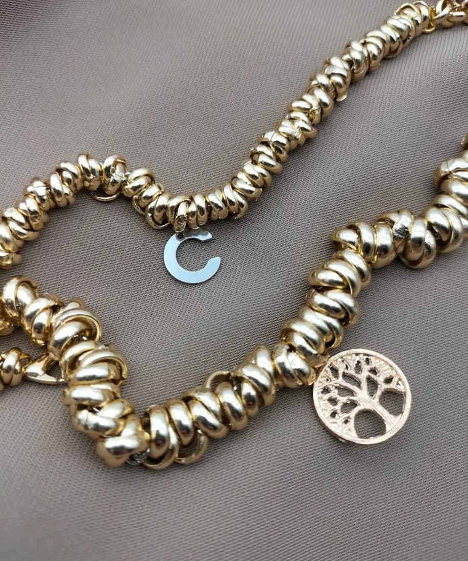 Bracciale nodini con iniziale