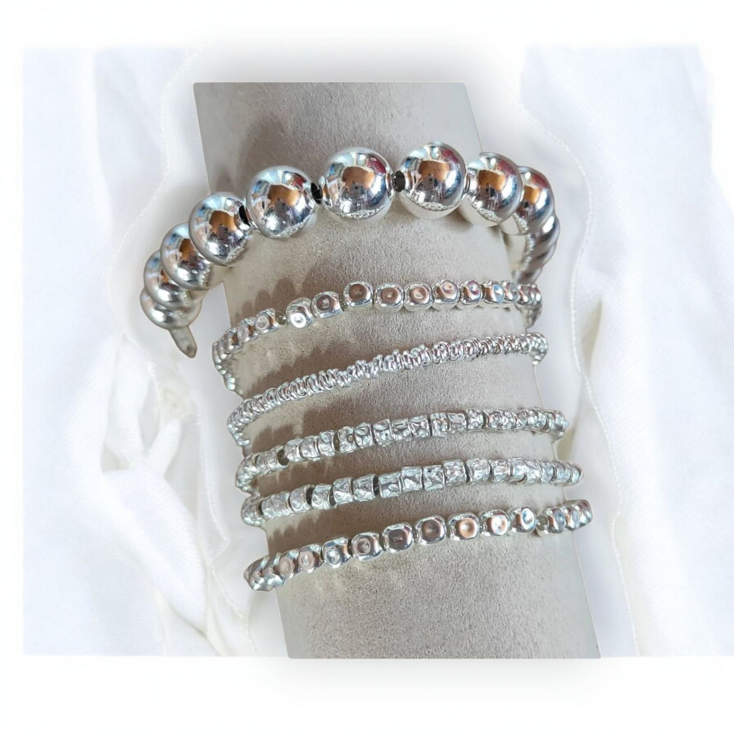 Bracciali granelli martellati Argento 925