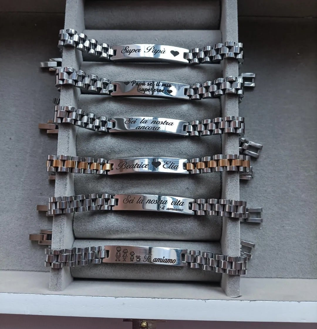 Bracciale uomo incisione personalizzata