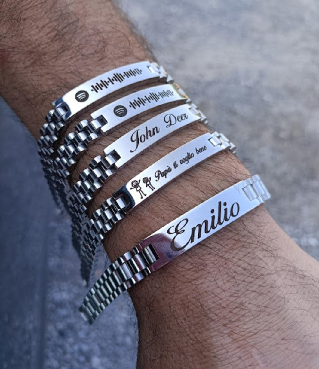 Bracciale uomo incisione personalizzata