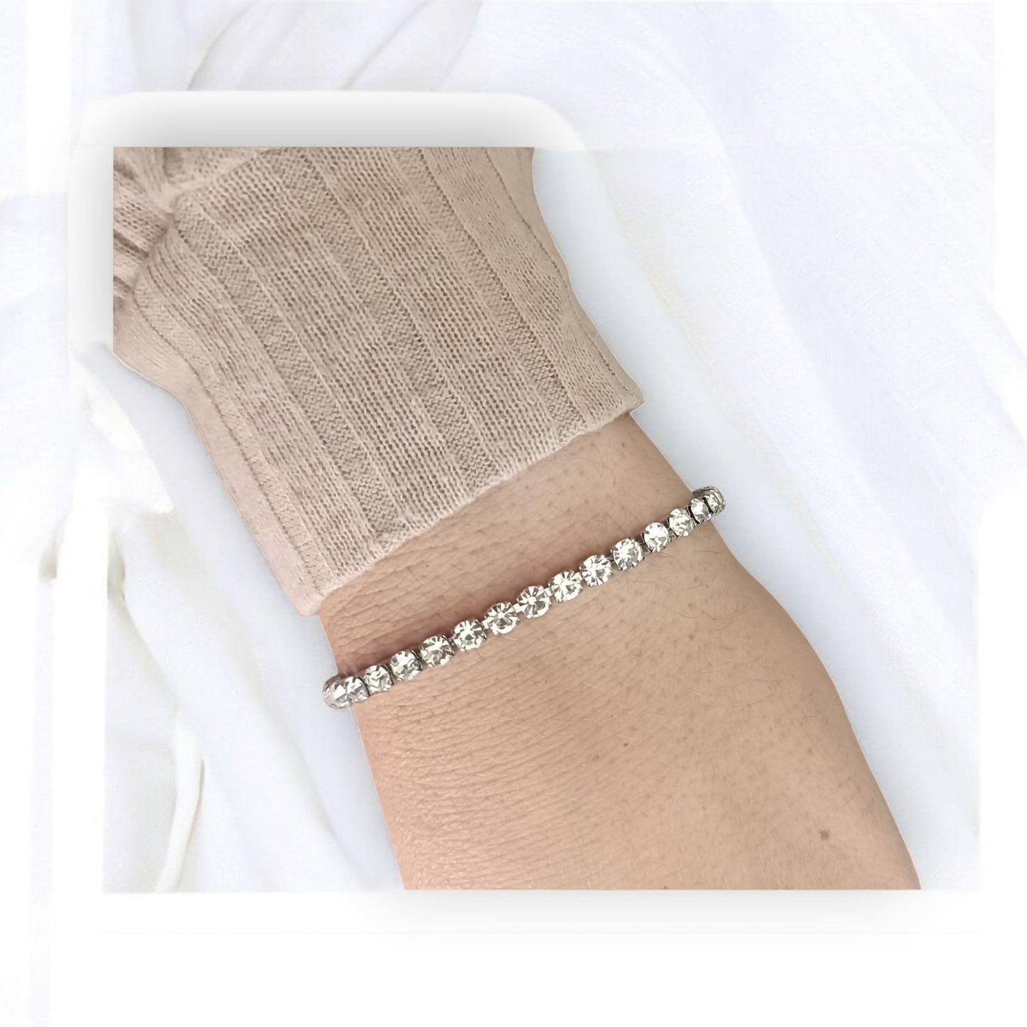 Bracciale tennis cristalli chiari