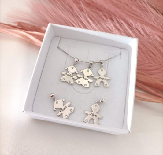 Collana catenina veneziana e bebè nome inciso