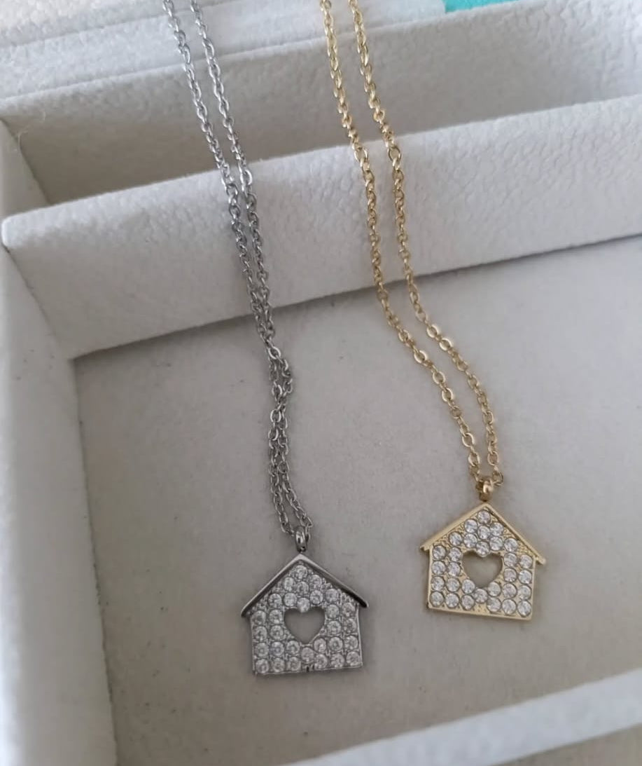 Collana casetta swaroski