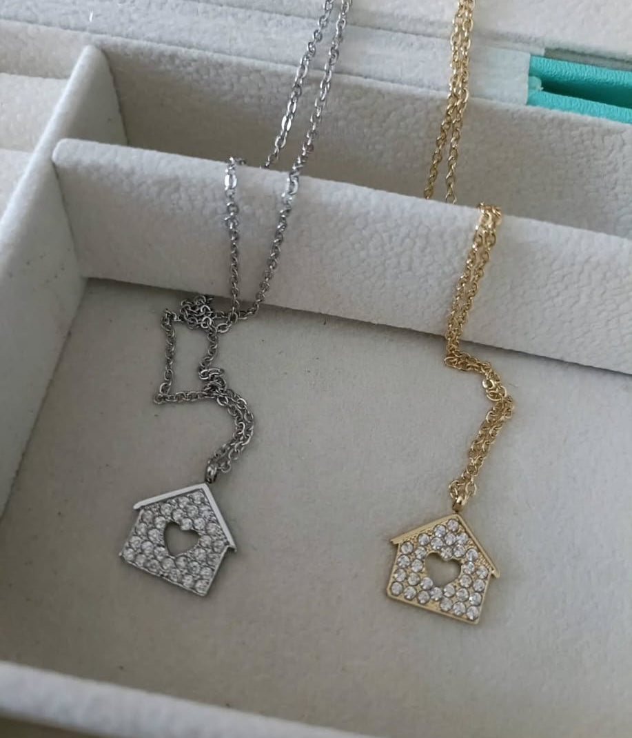 Collana casetta swaroski
