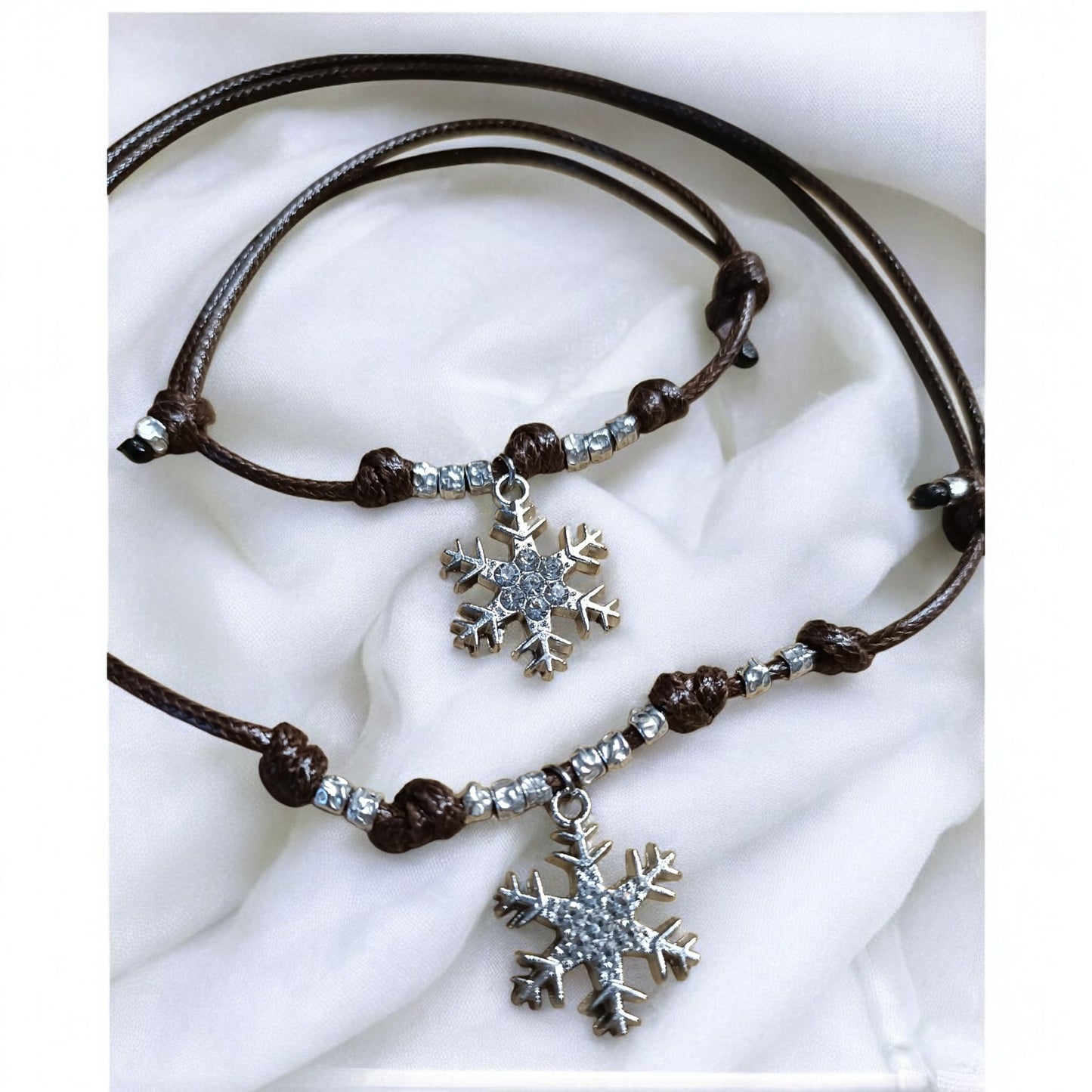 Set collana cordino e fiocco di neve