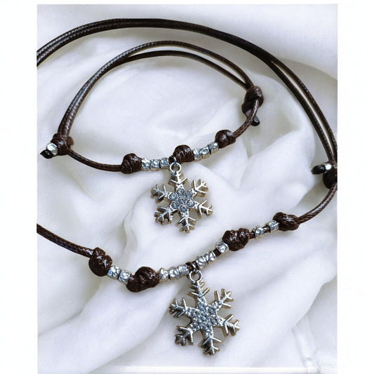 Set collana cordino e fiocco di neve