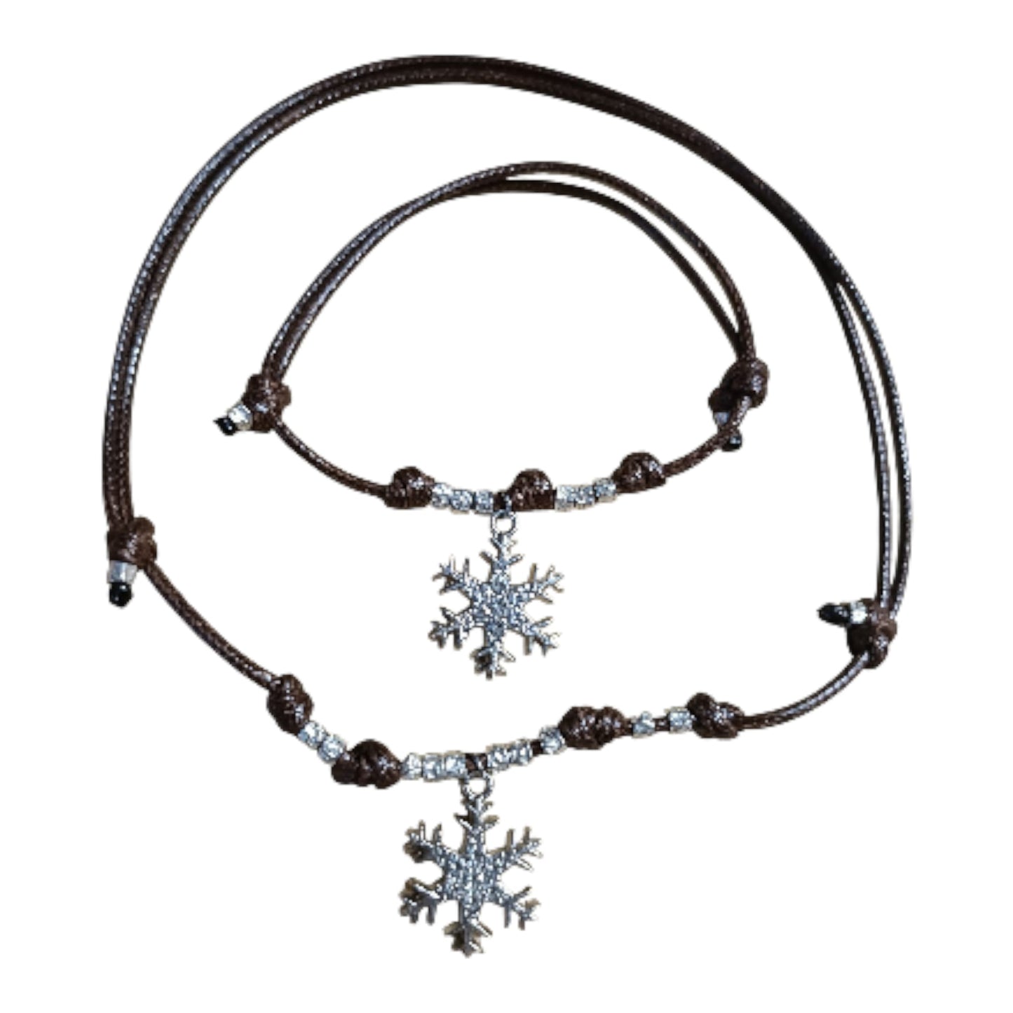 Set collana cordino e fiocco di neve
