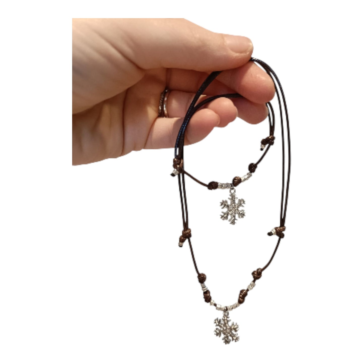 Set collana cordino e fiocco di neve