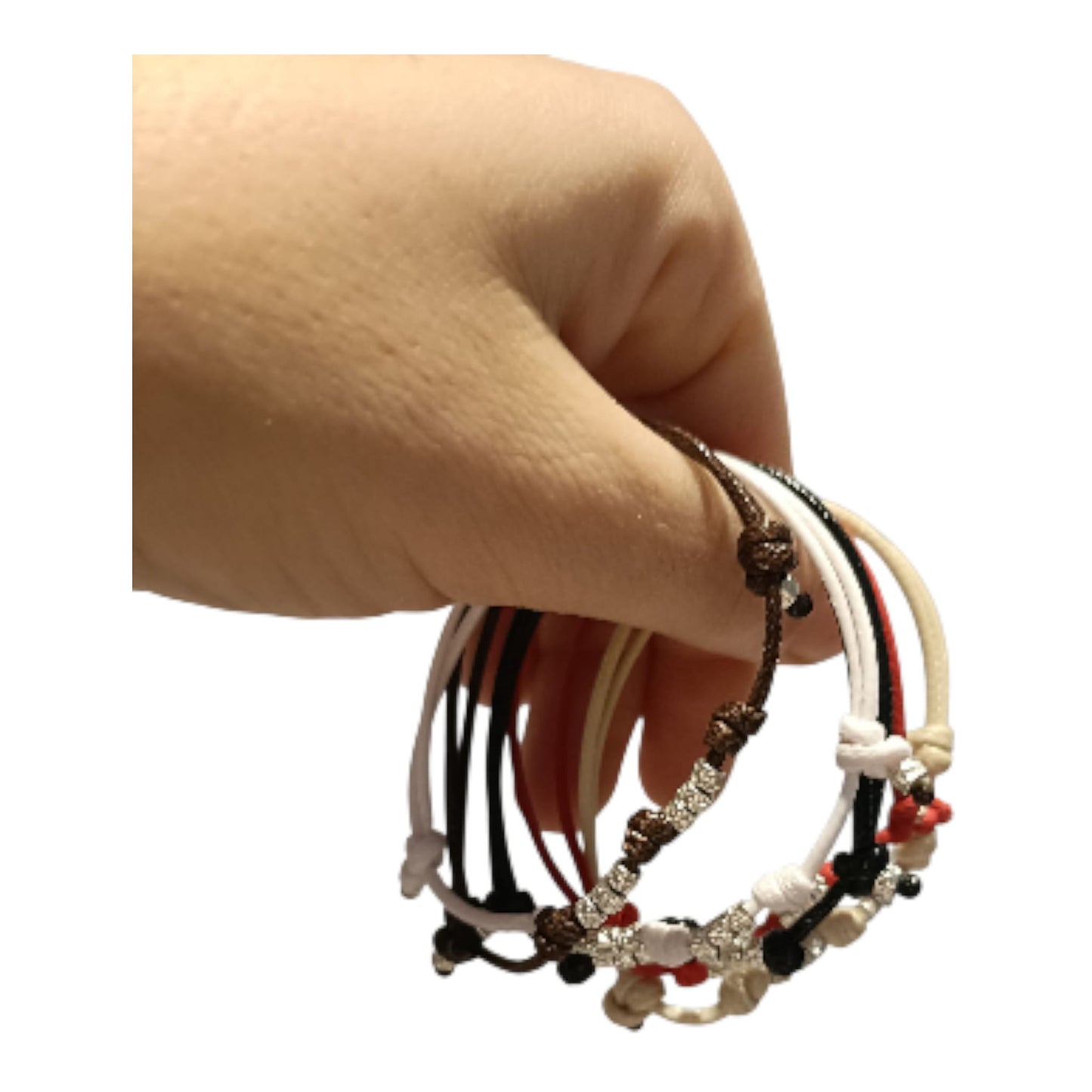 Bracciali bambini cordino colorato e granelli