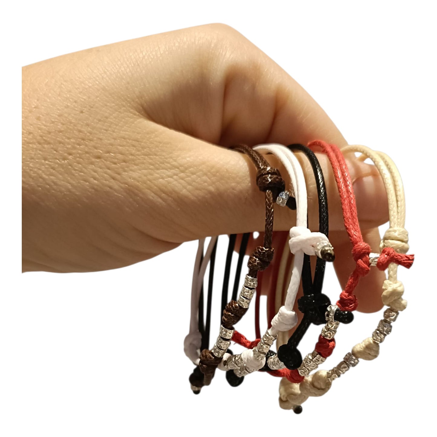 Bracciali bambini cordino colorato e granelli