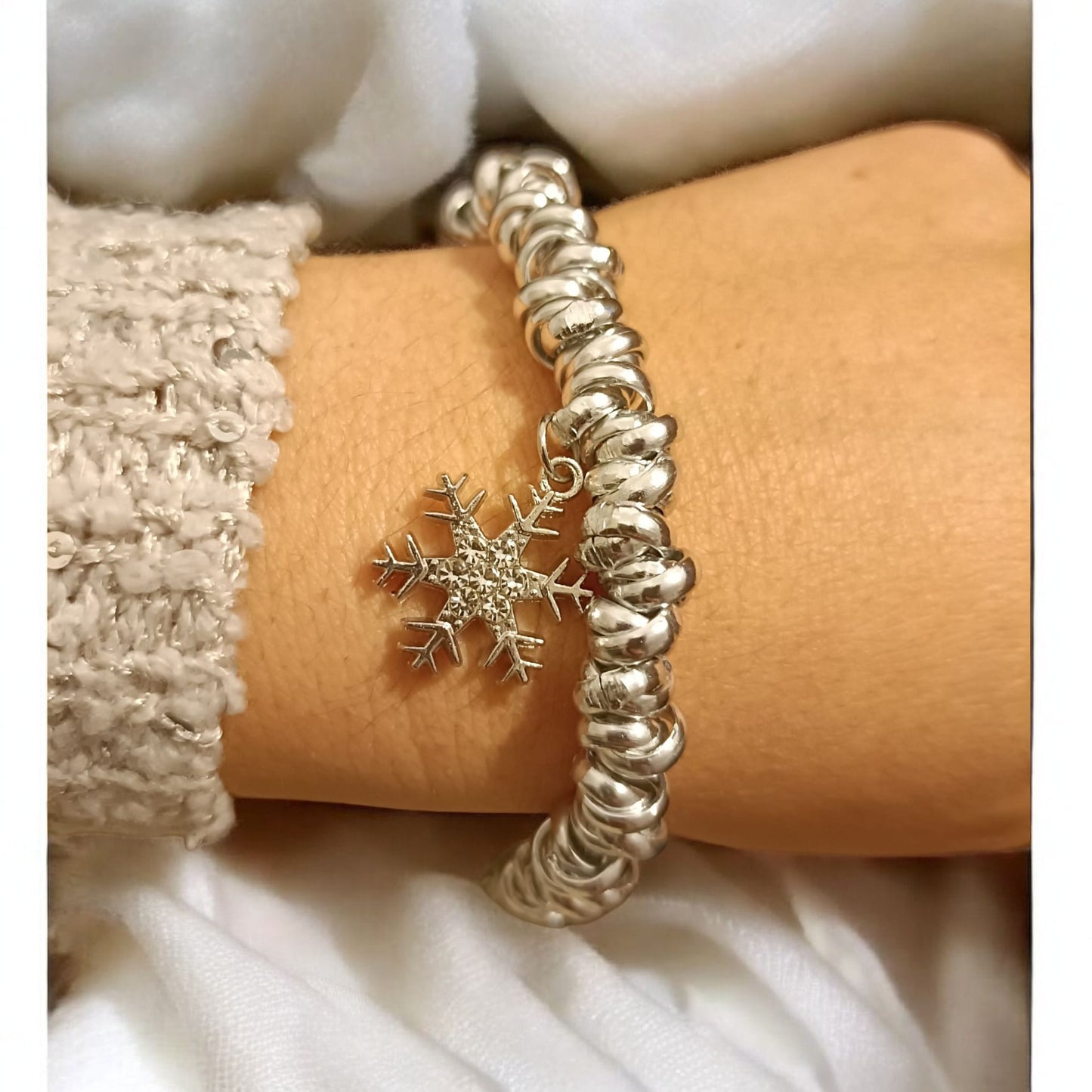 Bracciale nodino e fiocco di neve