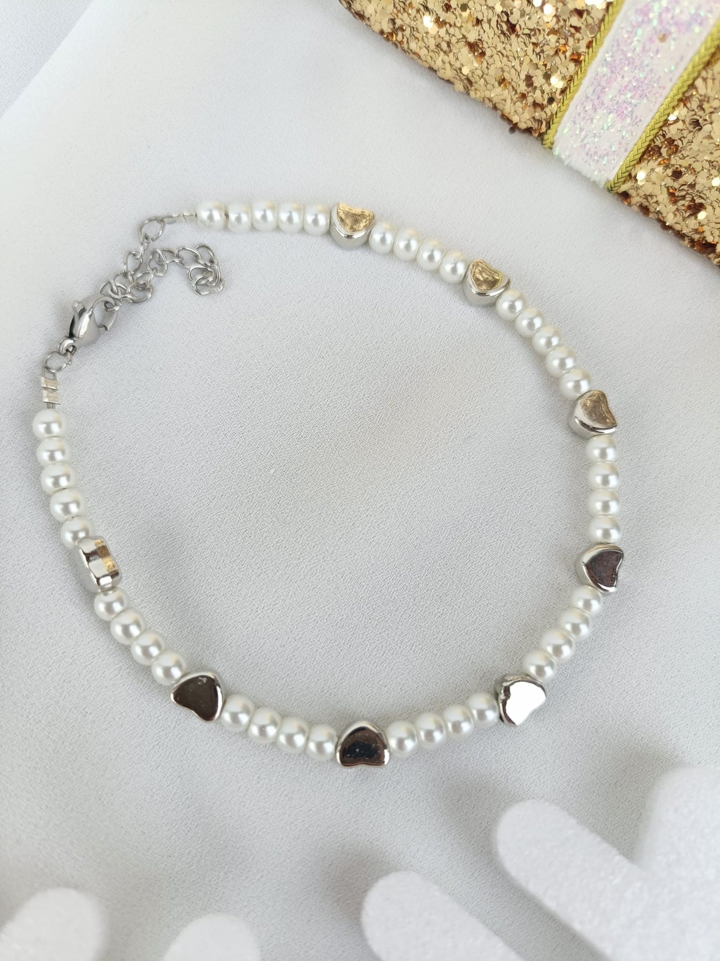 Bracciali perle di fiume con cuori