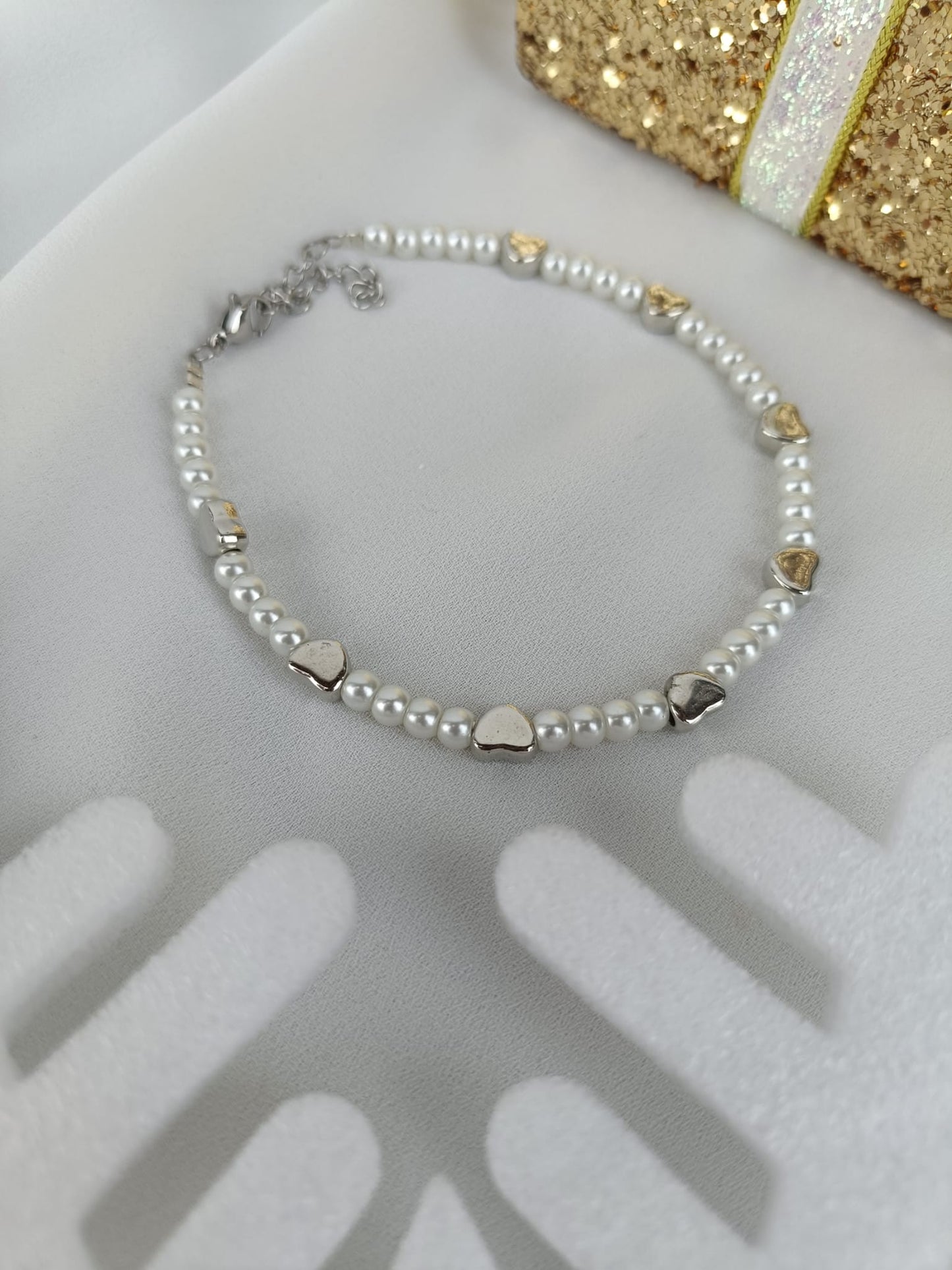 Bracciali perle di fiume con cuori