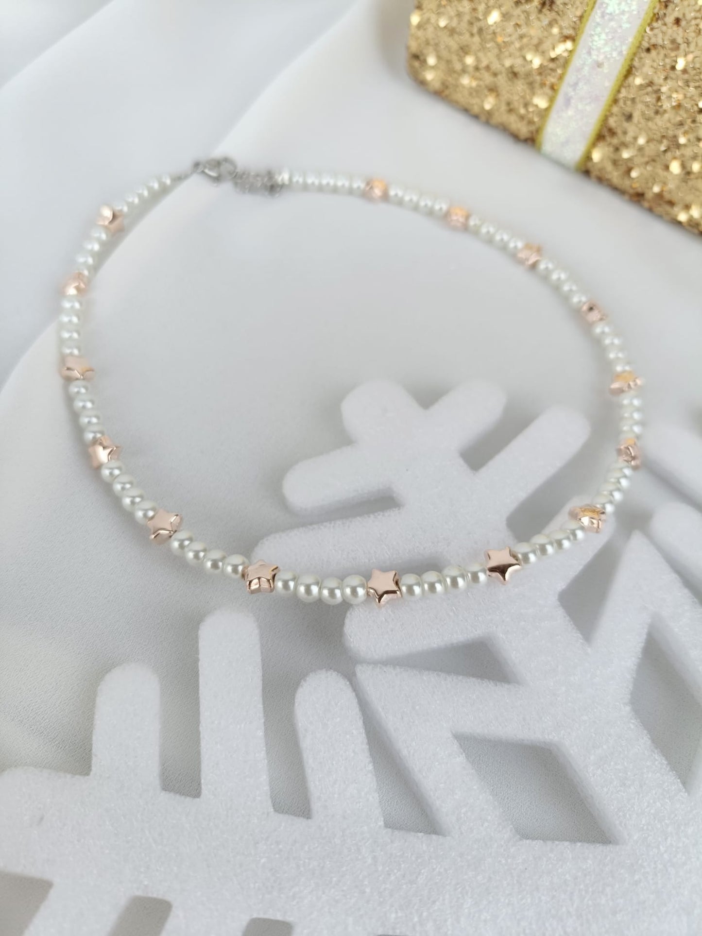 Collana perle di fiume con stelle