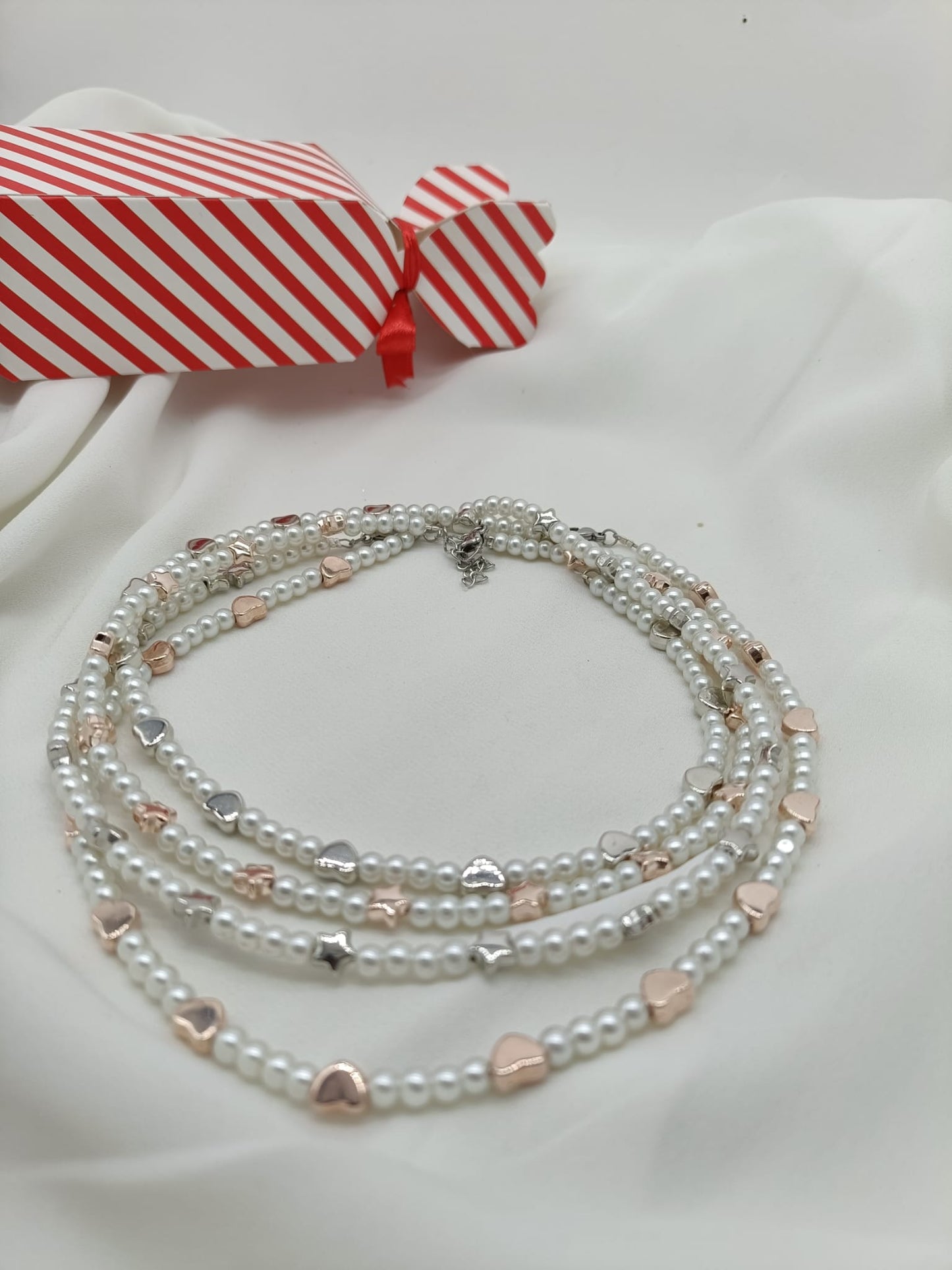 Collana perle di fiume con stelle