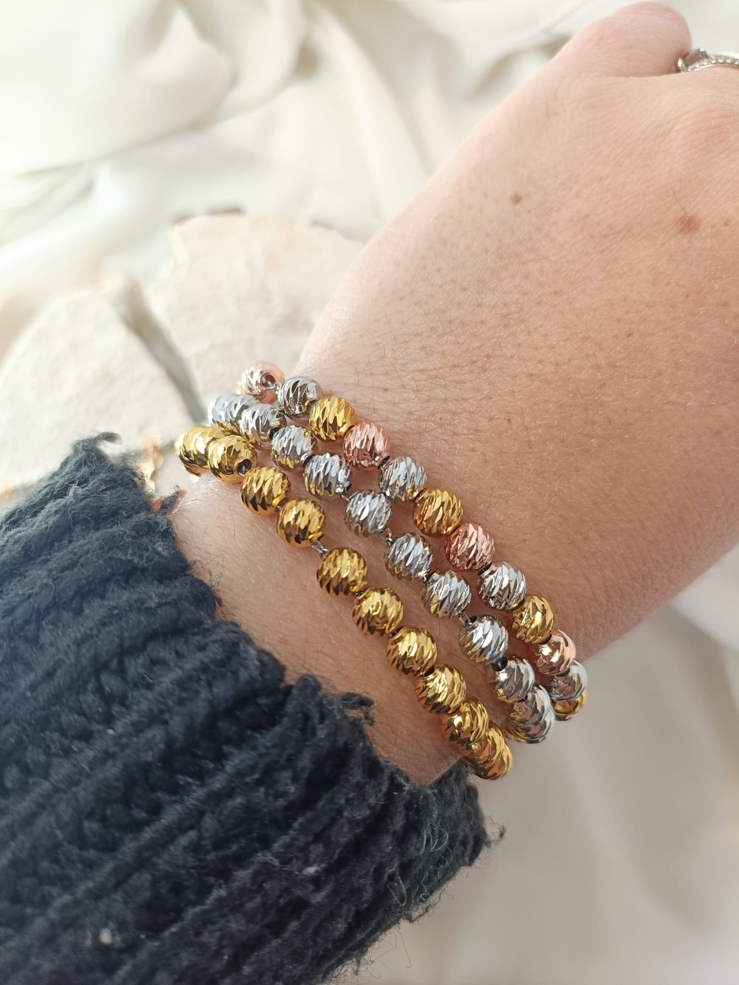 Bracciali sfere sfaccettate