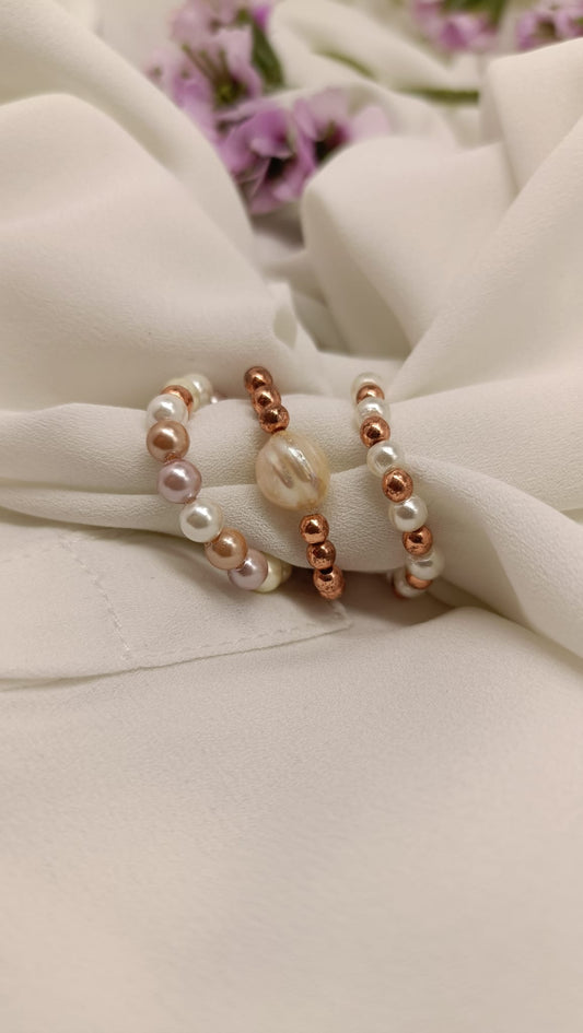 Anello PARIS perle e oro rosa