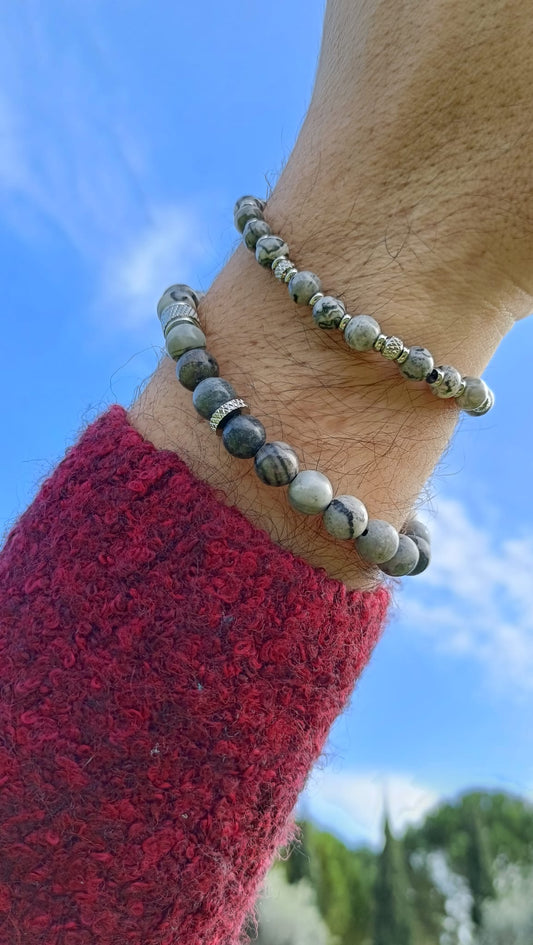 Bracciale pietra Jasper grigia