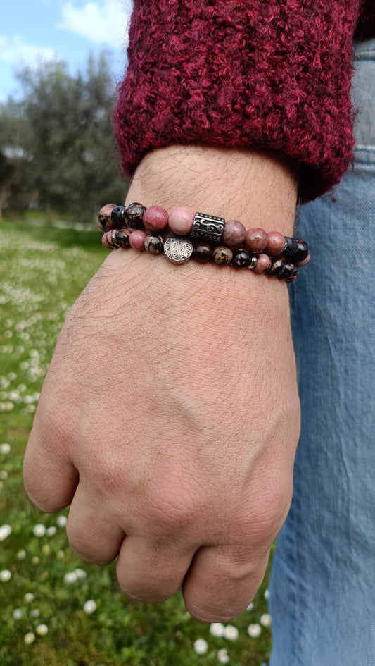Bracciale pietra Rodonite