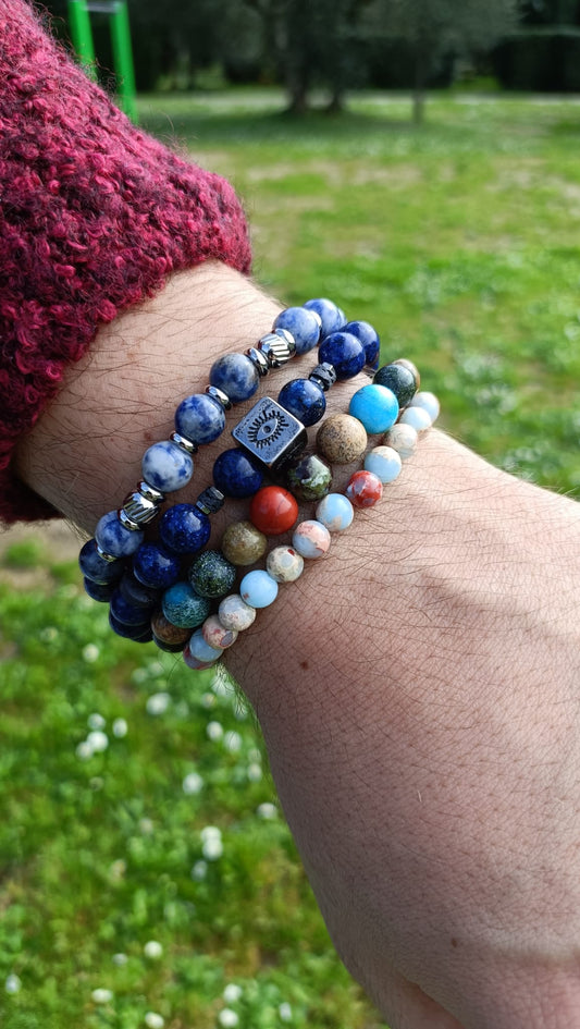 Bracciale pietre Agate multicolore