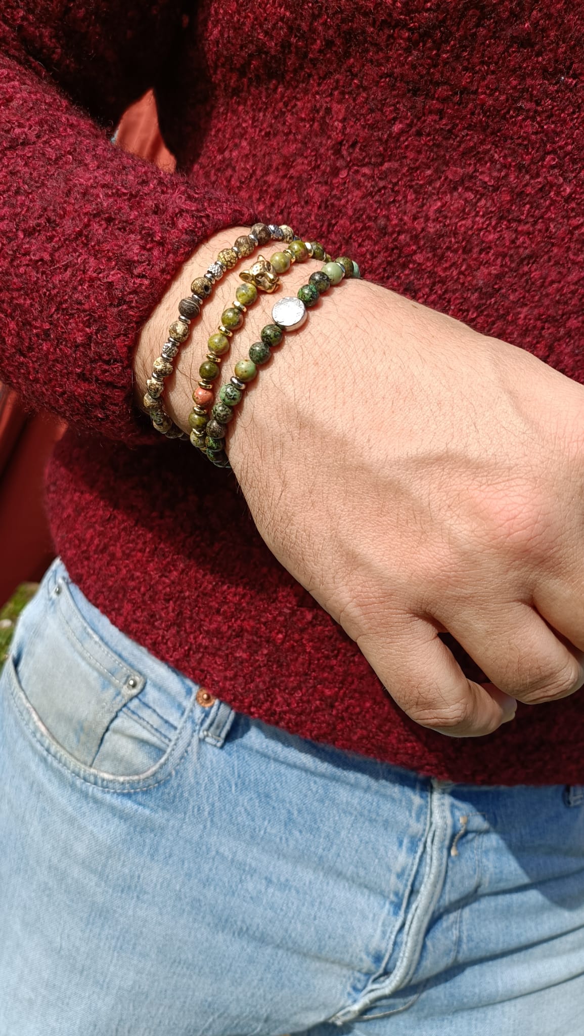 Bracciale pietra turchese africano