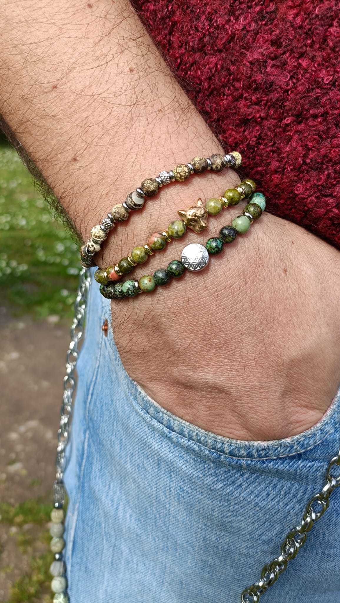 Bracciale pietra turchese africano
