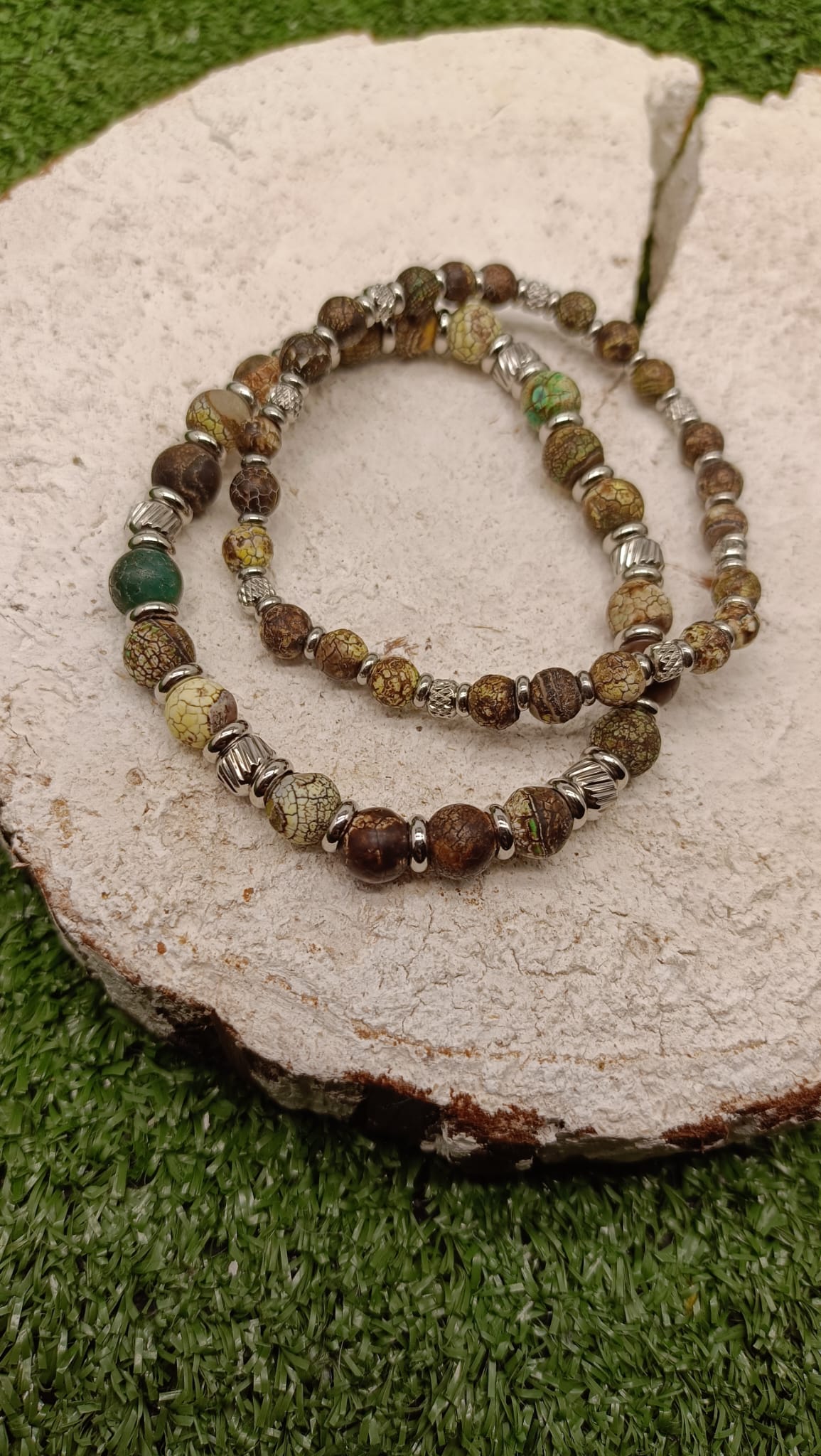 Bracciale pietre Agata verde