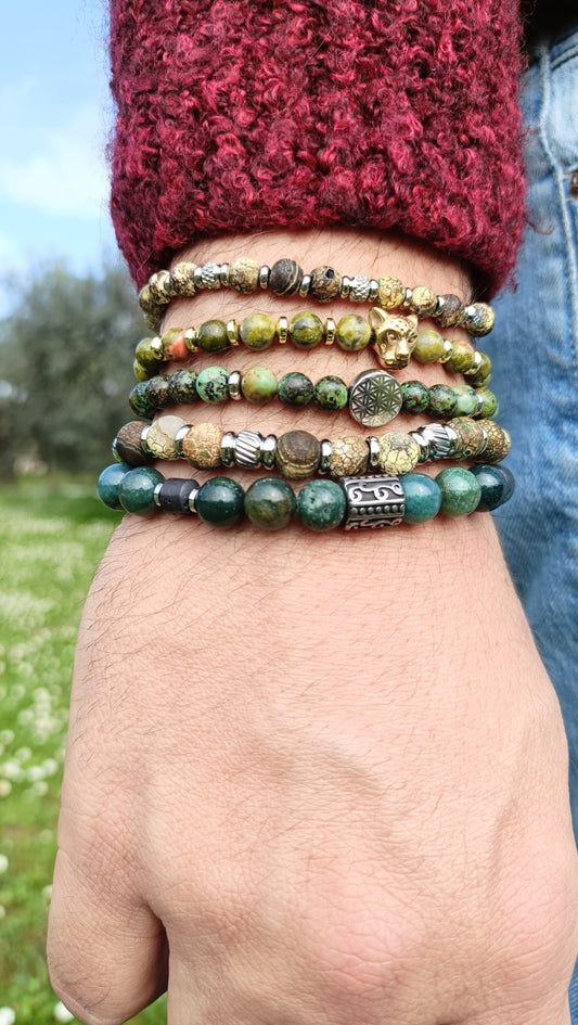 Bracciale pietre Agata verde