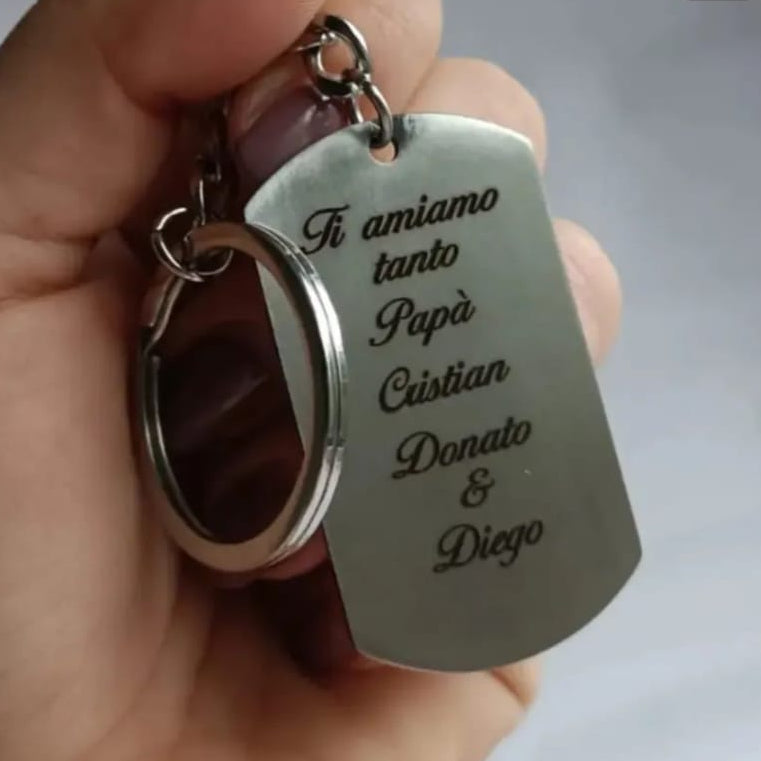 Portachiavi rettangolare con incisione