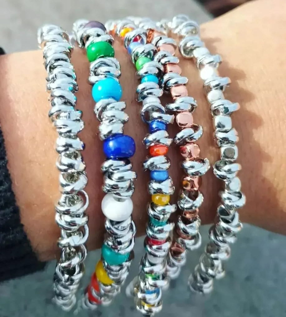 Bracciali sfere ceramica e nodini