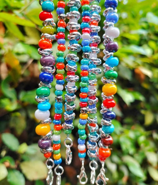 Bracciali sfere ceramica e nodini