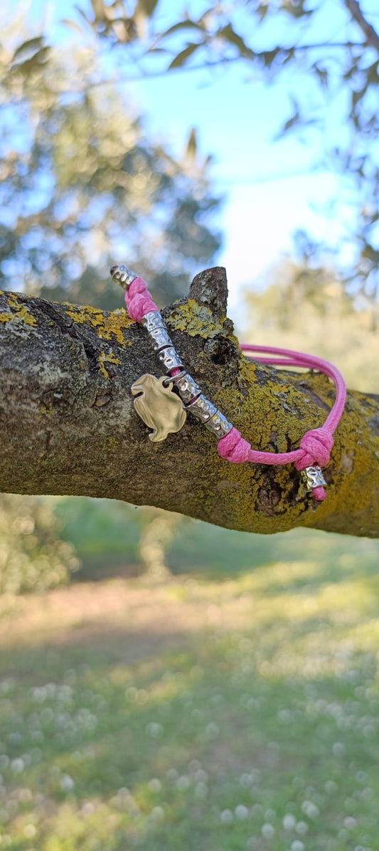 Bracciale cordino granelli e ciondolo dodo