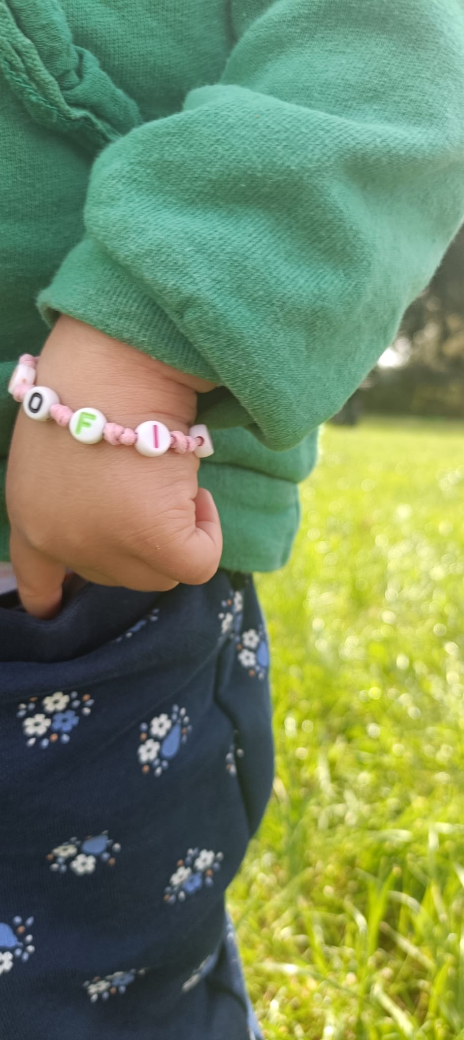 Bracciali baby con cordino e lettere