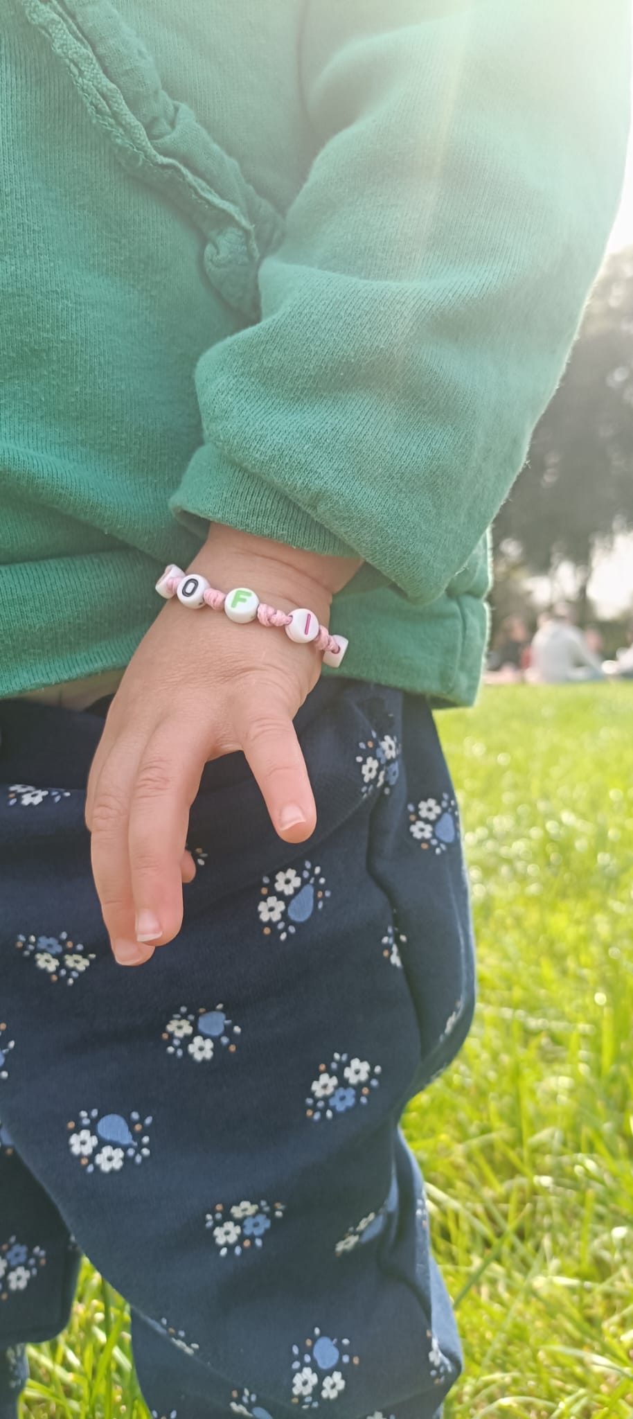 Bracciali baby con cordino e lettere