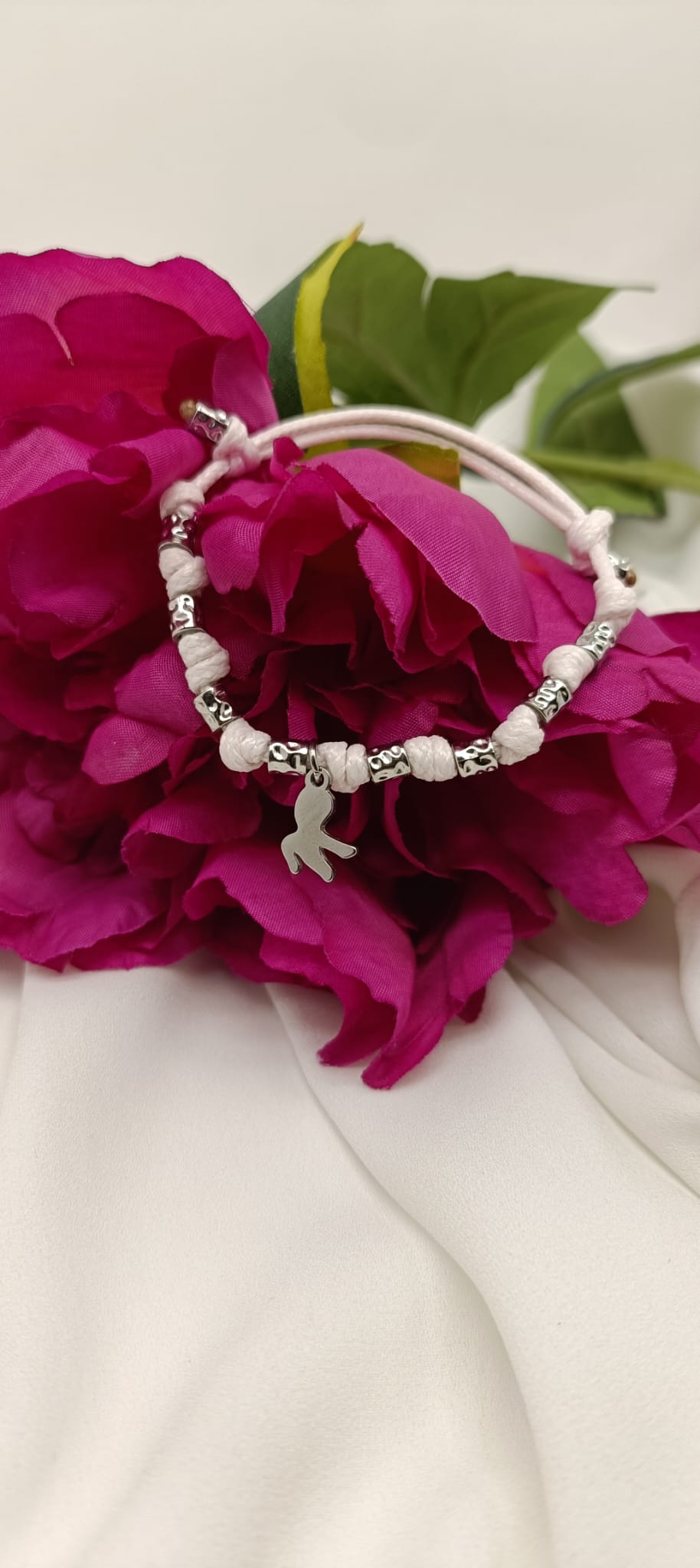 Bracciale cordino, granelli e polpo