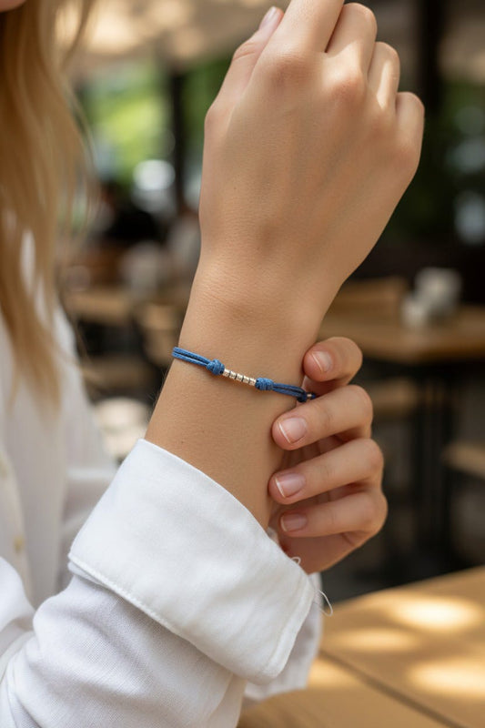 Bracciale cordino colorato 5 granelli
