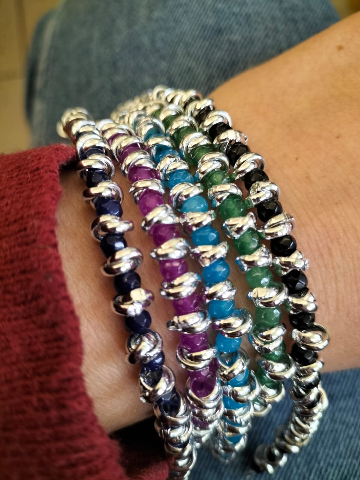 Bracciale nodini e pietre dure mini
