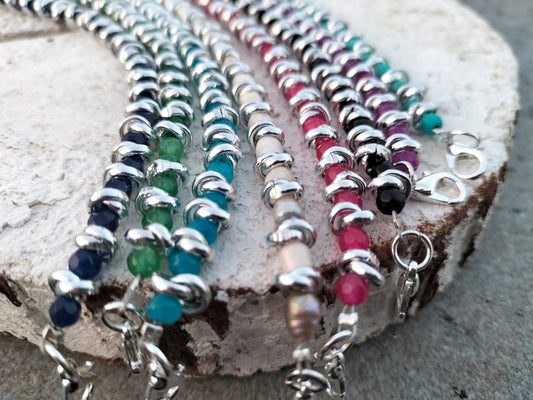 Bracciale nodini e pietre dure mini