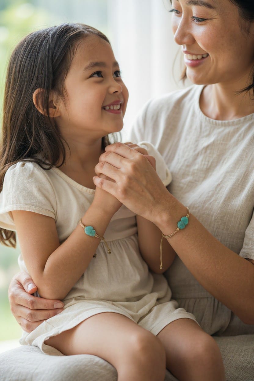 Bracciali di coppi con cuore sacro turchese