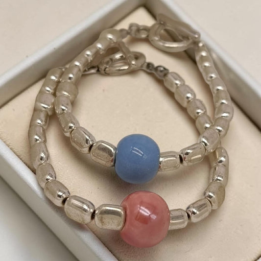 Bracciale pepite con sfera maxi ceramica