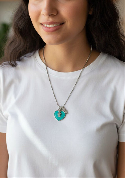 Collana cuore tiffany con bimbi