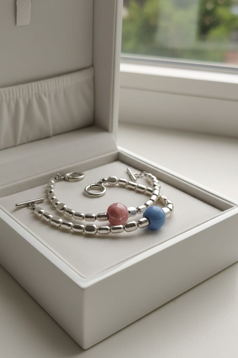 Bracciale pepite con maxi pietra ceramica turchese