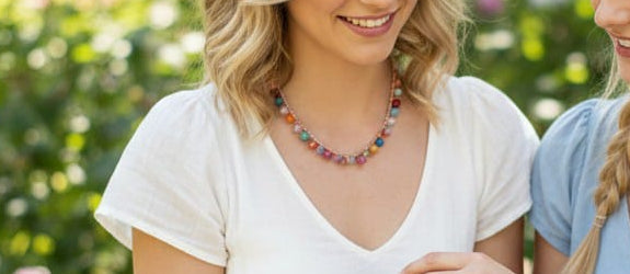 Collana con agate multicolore