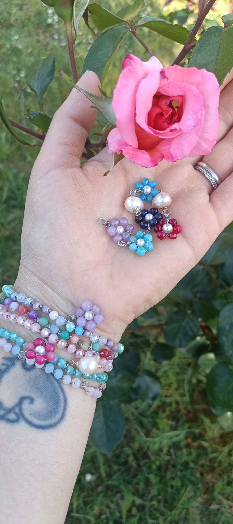 Charms fiore perle
